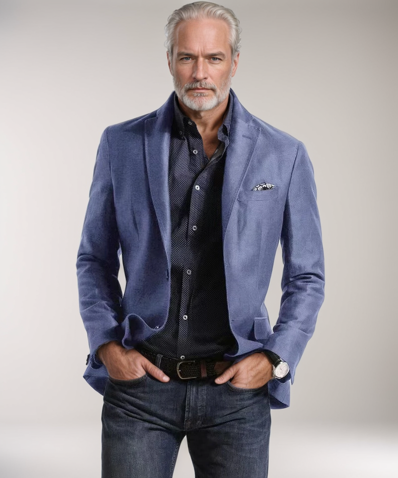 Men’s Blazer – Tailored Fit – Wool Blend – Notched Lapel – Two Button – Formal Style