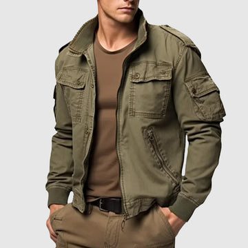 Men’s Bomber Jacket – Cotton Blend – Relaxed Fit – Ribbed Trim – Utility Pockets