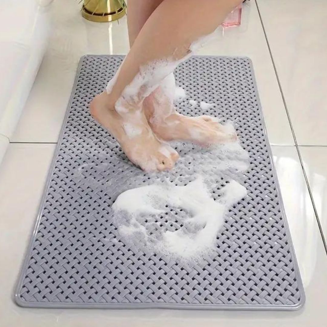 Minimalist Basket-Weave Bathtub Mat