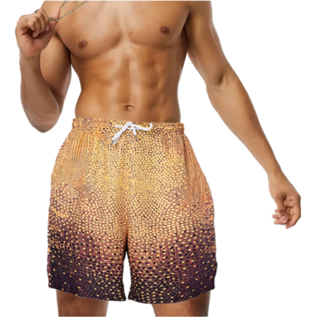 Modern drawstring beach shorts for men