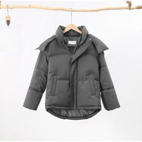 Winter puffer jacket with hood for women