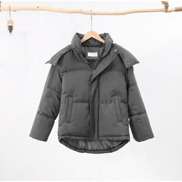 Winter puffer jacket with hood for women