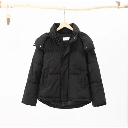 Winter puffer jacket with hood for women