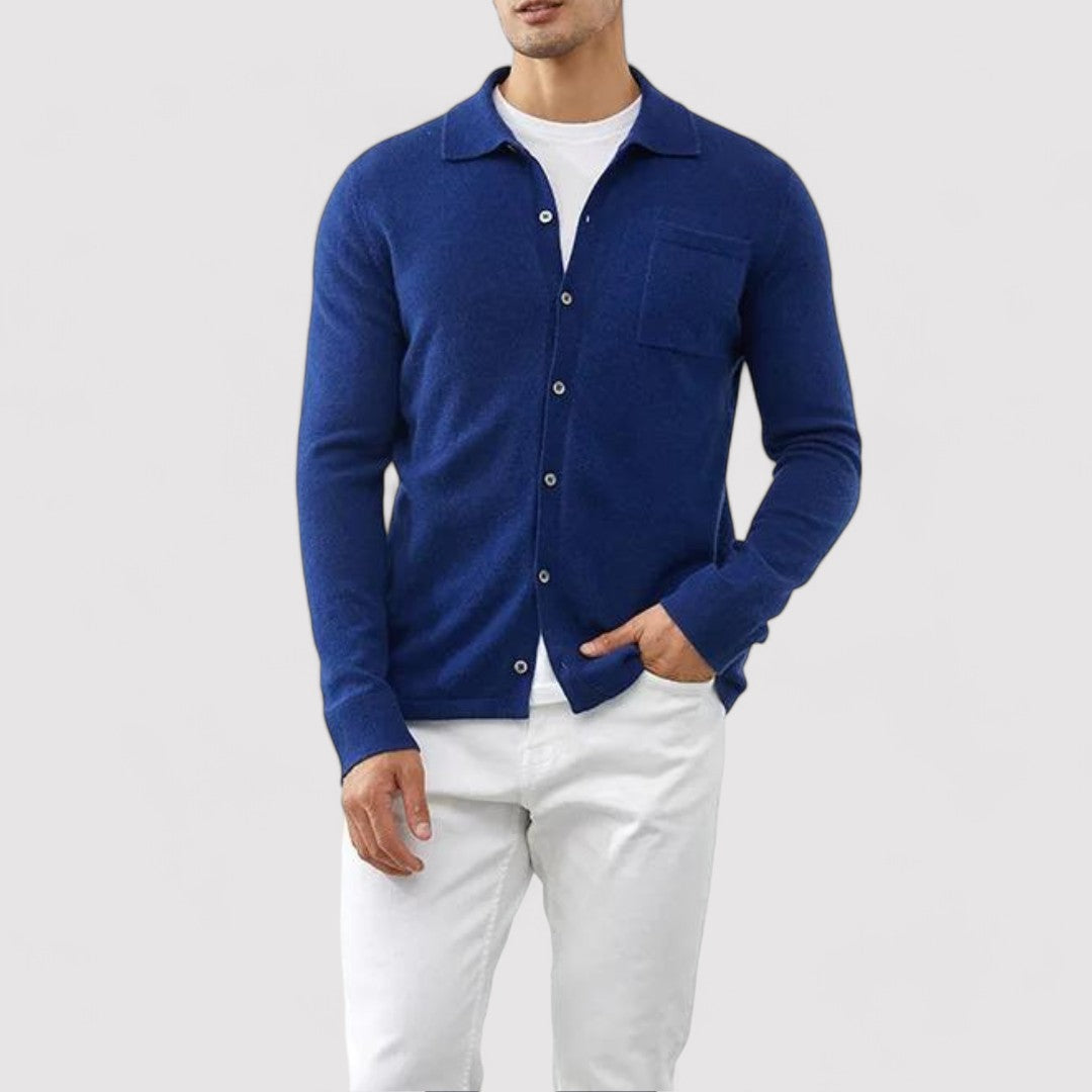 Warm knitted cashmere cardigan for men