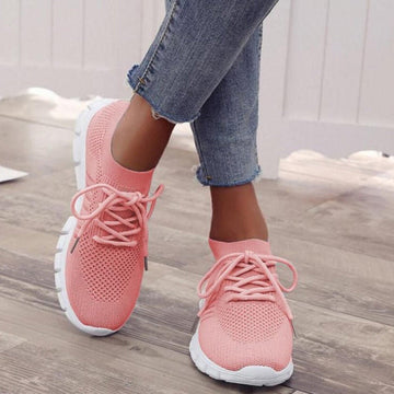 Women’s Sneakers – Breathable Knit – Cushioned Sole – Low-Cut Casual Fit