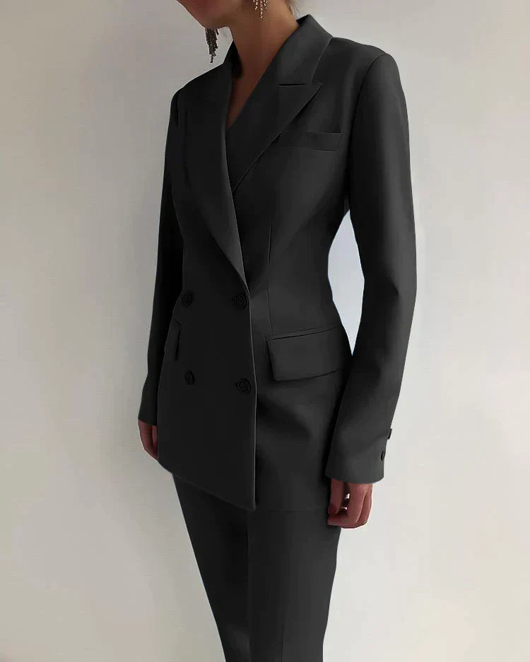 Double breasted blazer and trousers set for women