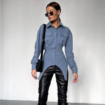 Long sleeve button-down top for women