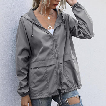 Windproof hoodie jacket for women