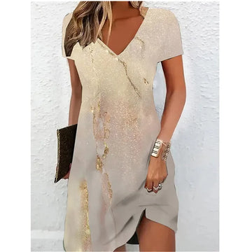 Glitter v-neck mini dress for women