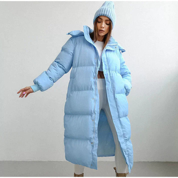 Women’s Puffer Jacket – Oversized Fit – Quilted Insulated – Full Zip High Collar
