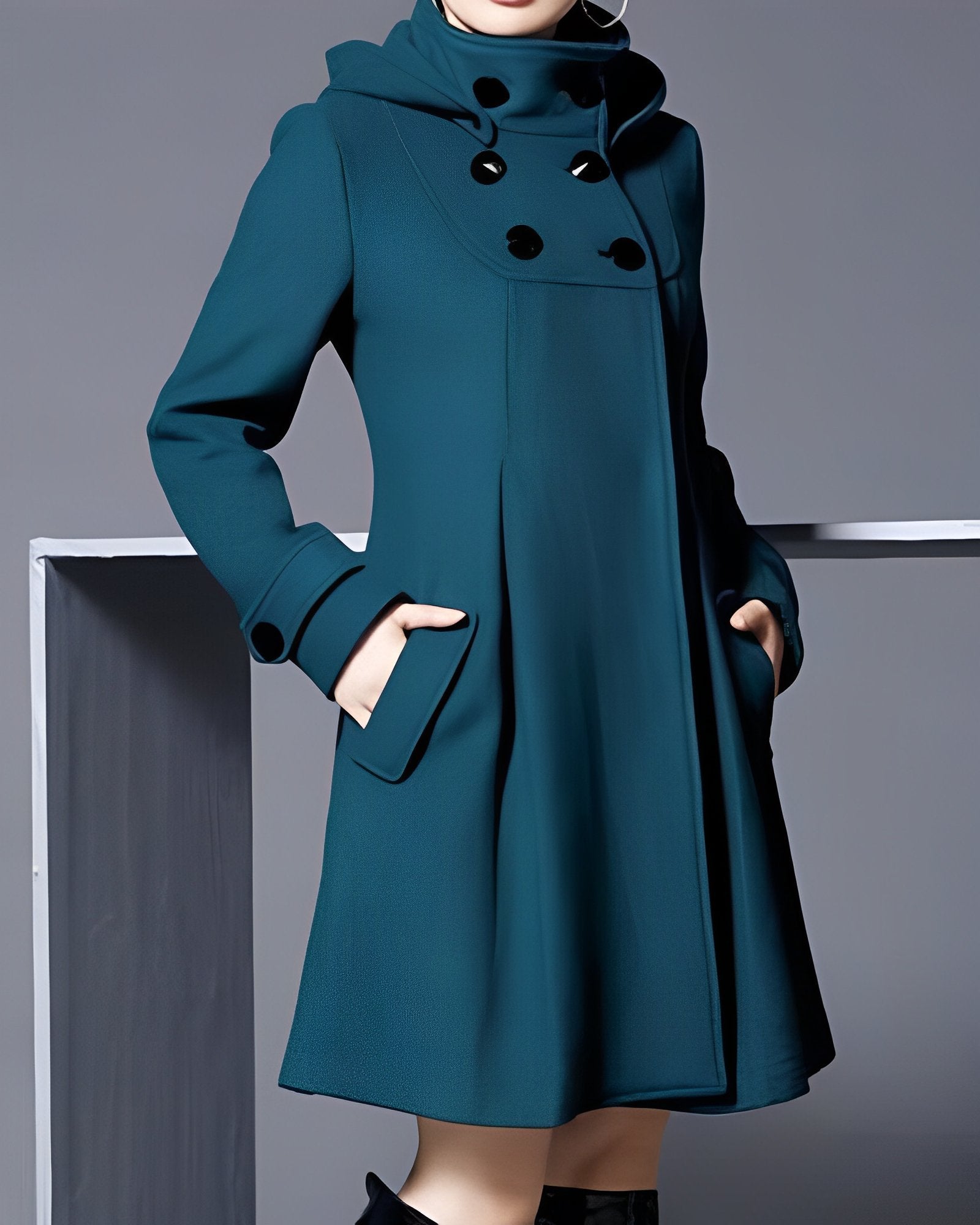 Hooded scarf dress jacket for women