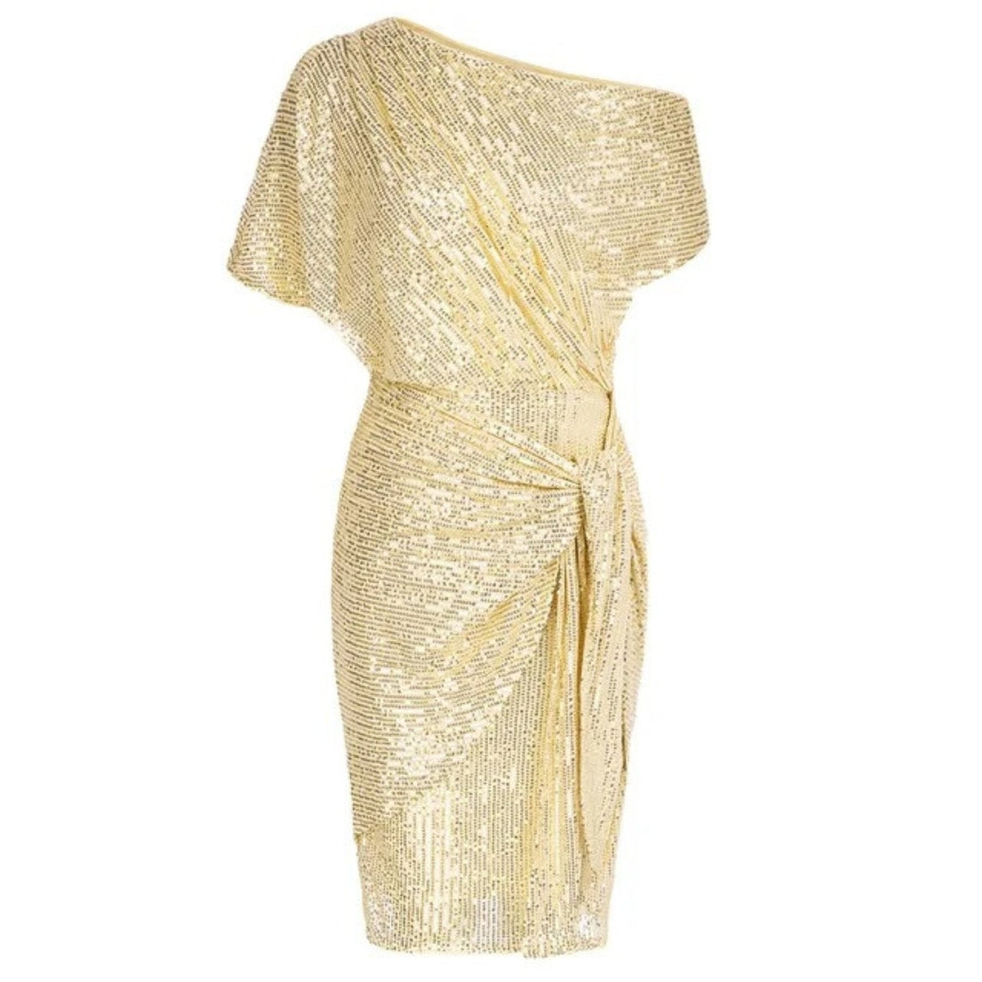 Asymmetric sequin glitter cocktail dress for women