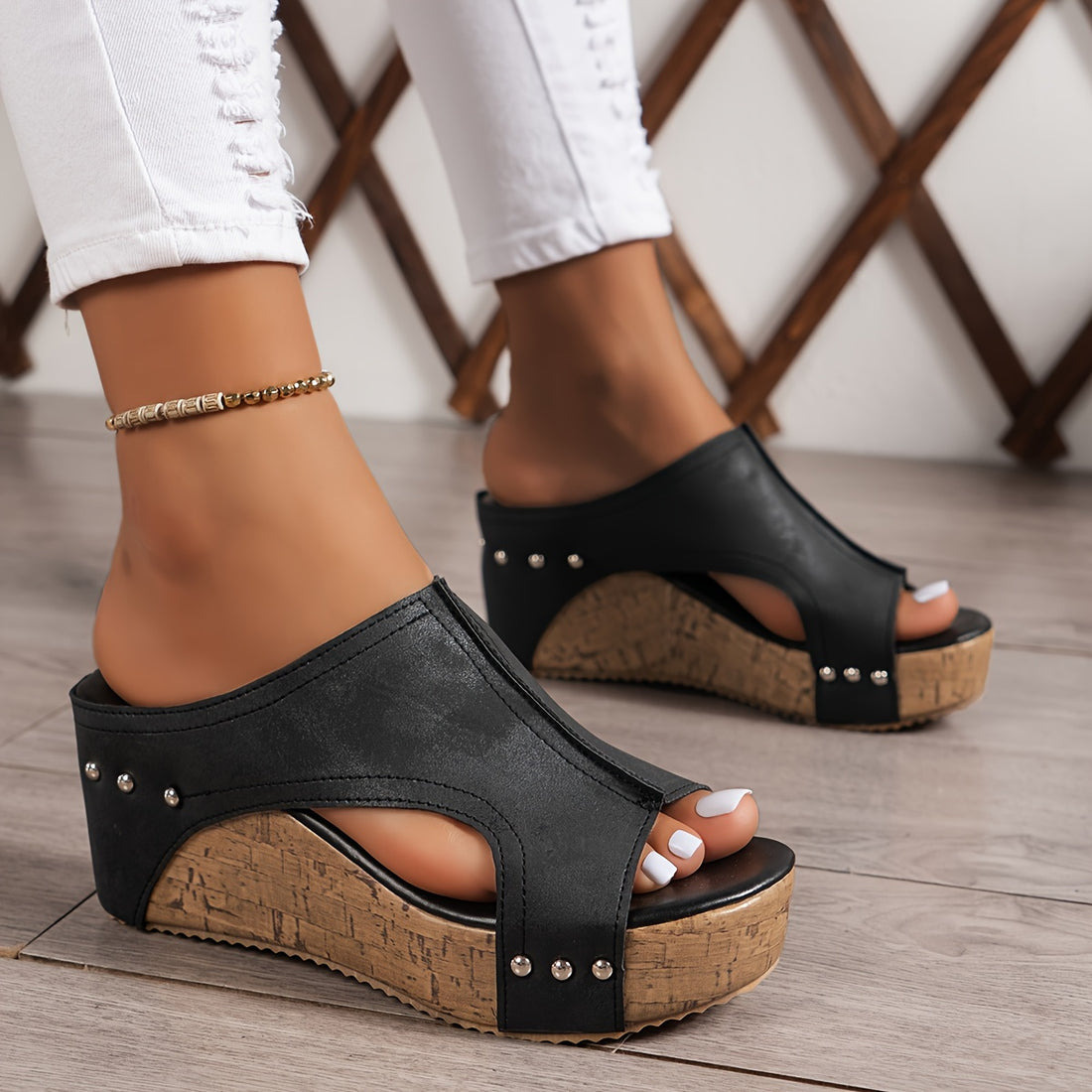 Elegant vintage wedge sandals for women