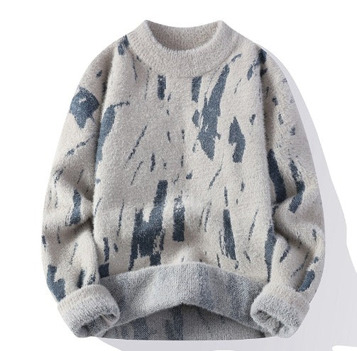 Pull-over cozy knit sweater for men