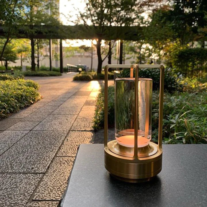 Glass Weighted LED Table Lantern