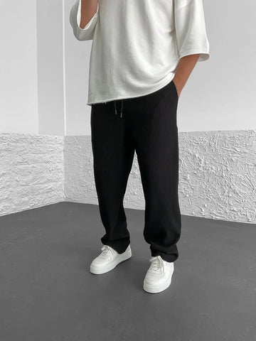 Drawstring corduroy pants for men