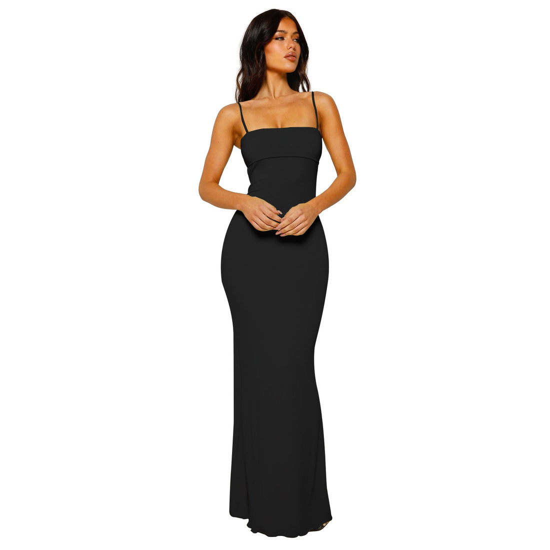 Women’s Maxi Dress – Bodycon Fit – Sleeveless Backless – Stretch Elegant Evening Wear