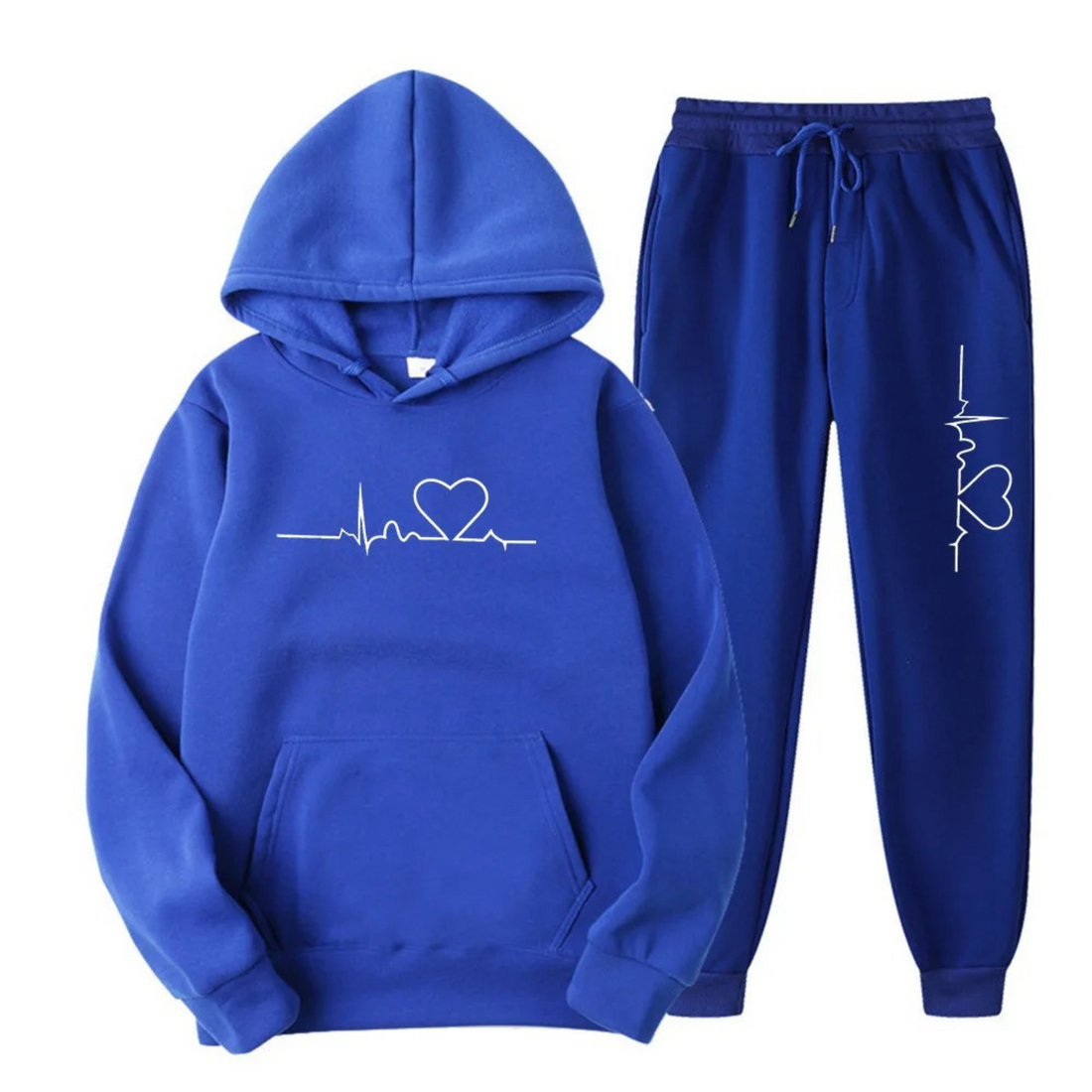 Women’s Two-Piece Tracksuit Set – Cotton Blend – Relaxed Fit – Hoodie and Jogger Pants – Graphic Print