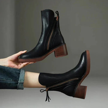 Block heel ankle boots for women