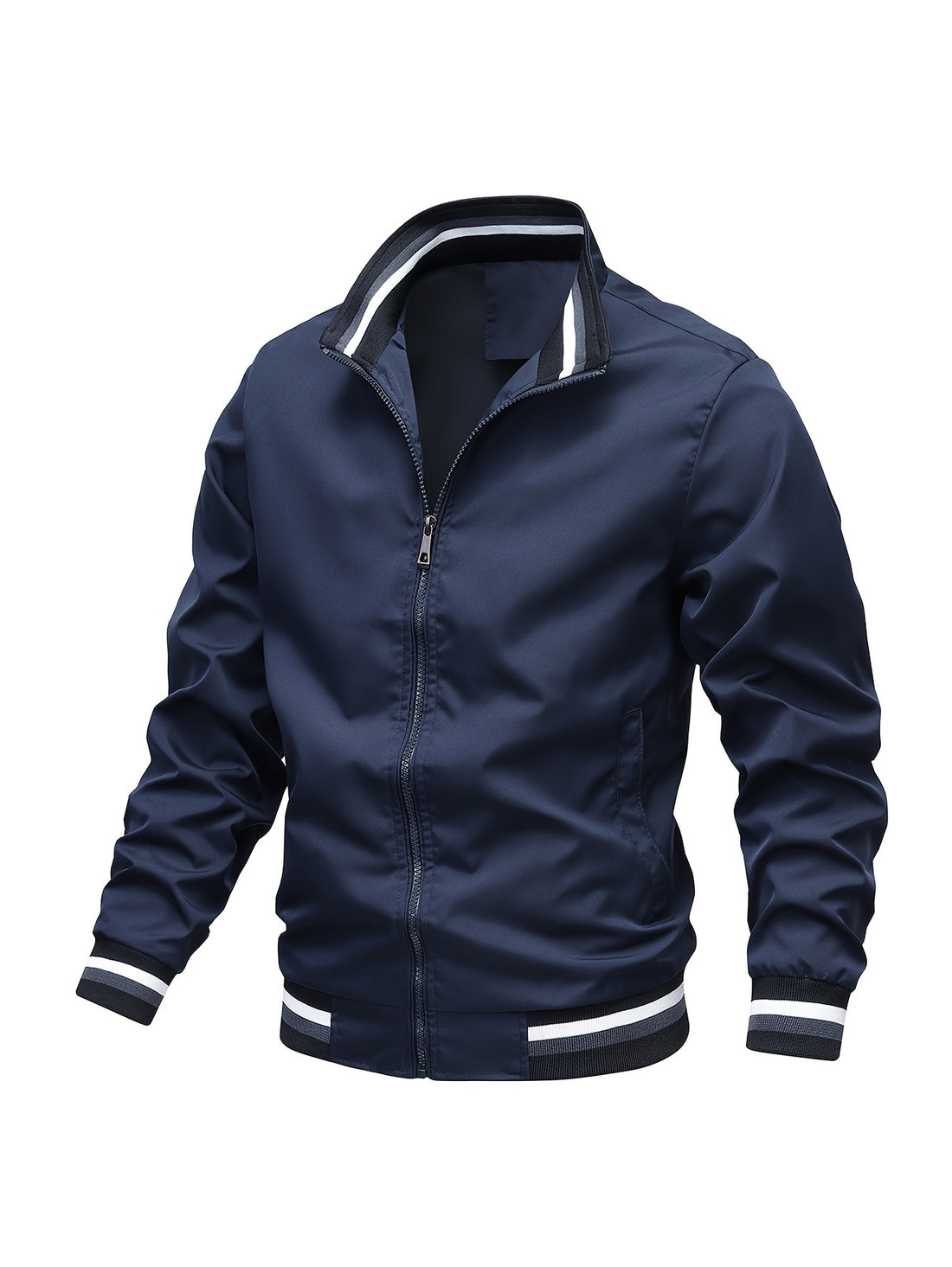 Stripe edge bomber jacket for men