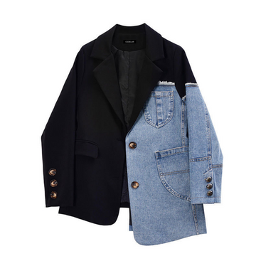 Vintage denim patchwork jackets for women