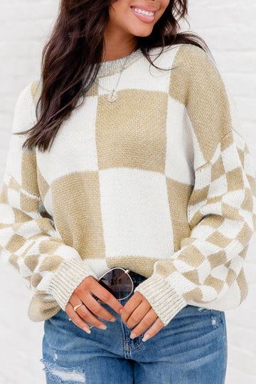 Plaid winter sweater for women