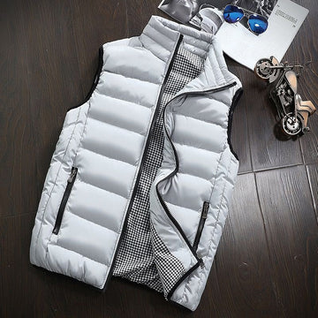 Waterproof Men's Lightweight Vest with Zipper & Pockets - All-Season Outdoor Style