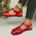 Ankle buckle strap sandals for women, perfect for summer casual wear and beach outings.