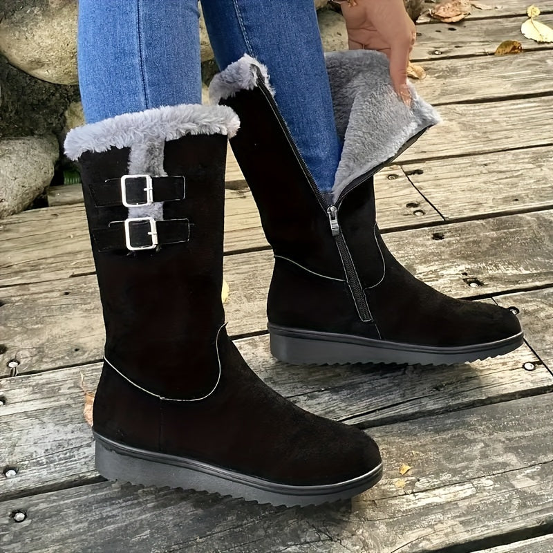 Fleece lined mid-calf winter Boots for women