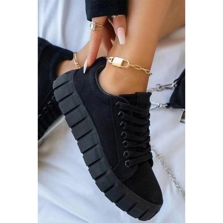 Trendy lace-up sneaker shoes for women