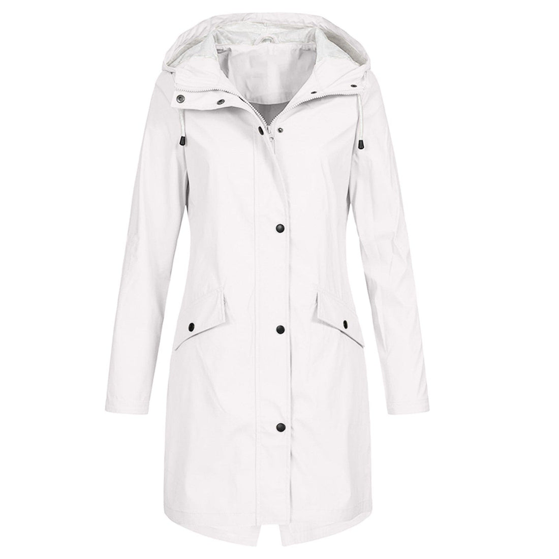 Windproof long raincoat for women