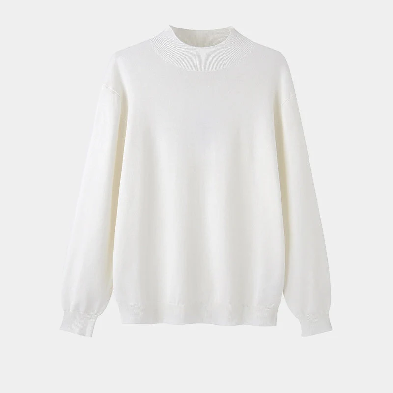 Men’s Knitted Top – Slim Fit – Mock Neck – Long Sleeve Lightweight Minimalist