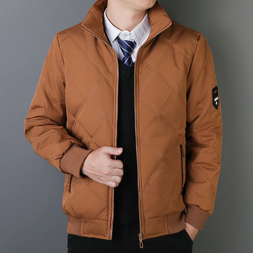 Men’s Quilted Jacket – Regular Fit – Insulated – Stand Collar – Zippered Pockets