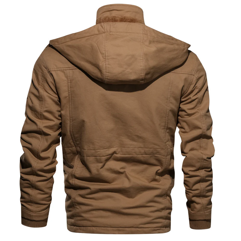 Men’s Bomber Jacket – Cotton Shell – Fleece Lined – Utility Pockets – Adjustable Waist