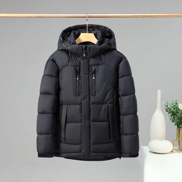 Men’s Padded Jacket – Regular Fit – Insulated – Detachable Hood – Secure Zip Pockets