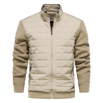 Men’s Bomber Jacket – Quilted Front – Knit Sleeves – Modern Fit – Zip Fastening
