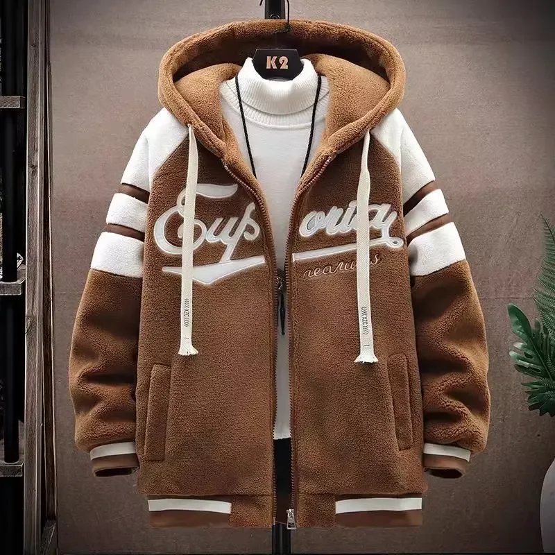 Men’s Hooded Jacket – Wool Blend – Oversized Fit – Embroidered Streetwear Style
