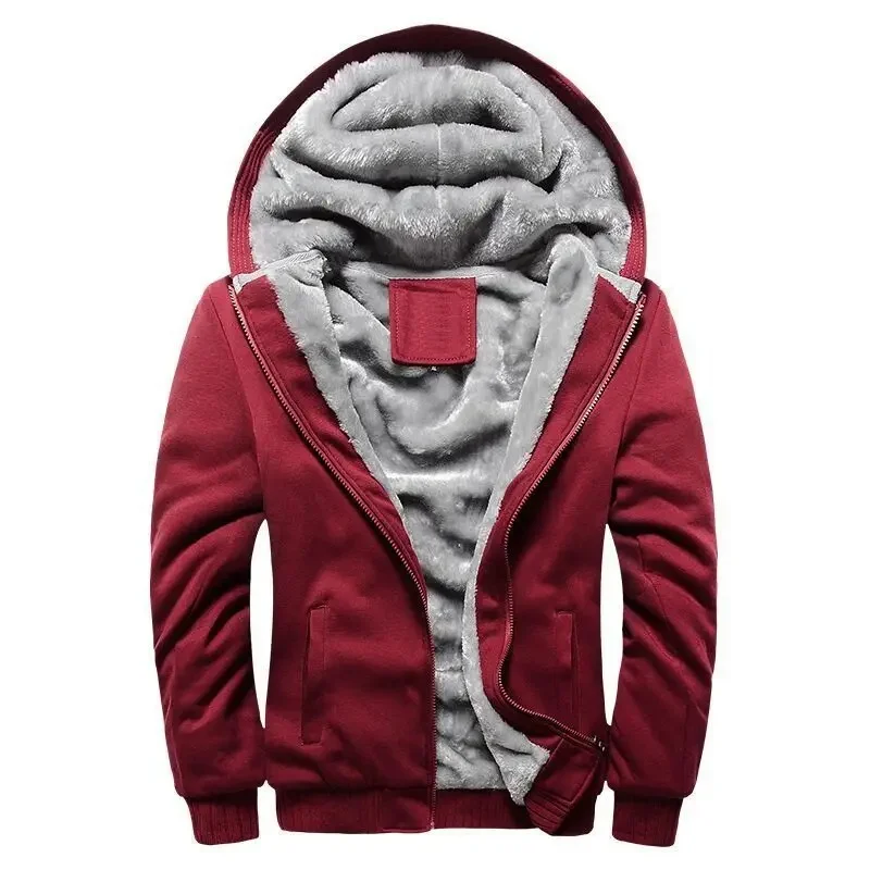 Men’s Hooded Jacket – Plush Lined – Full Zip – Regular Fit – Ribbed Cuffs and Hem