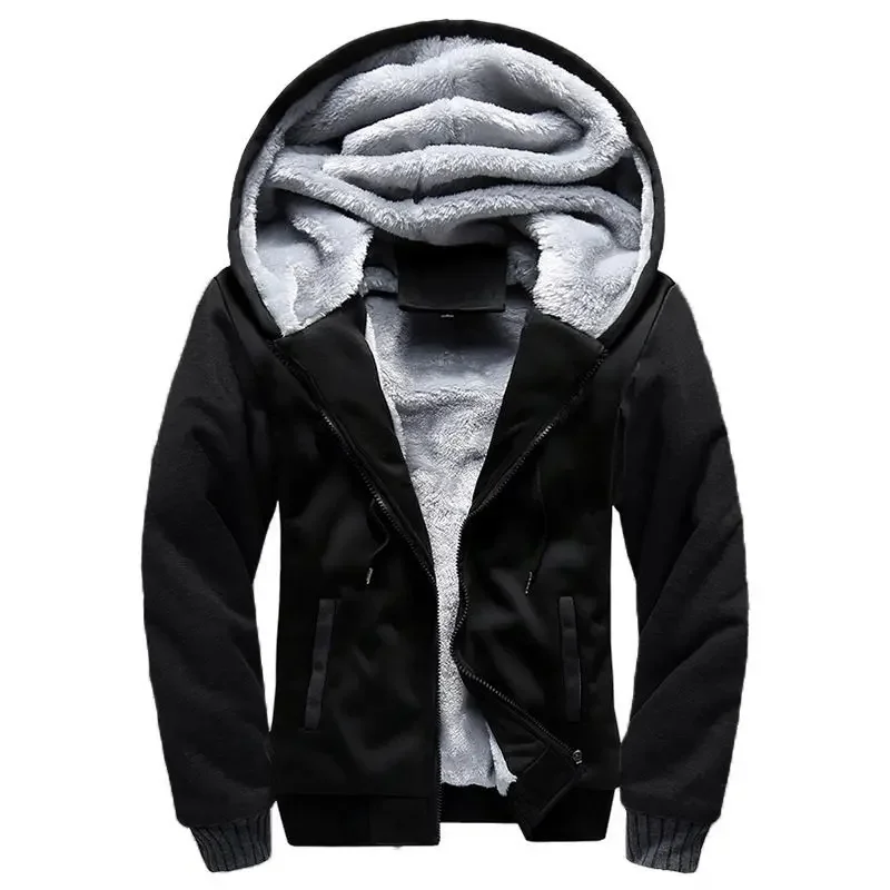 Men’s Hooded Jacket – Plush Lined – Full Zip – Regular Fit – Ribbed Cuffs and Hem