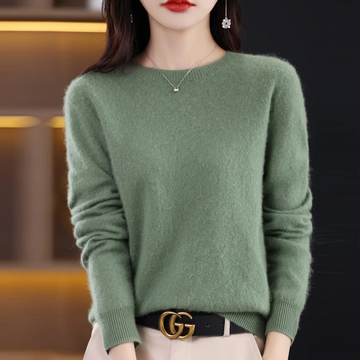 Women’s Pullover Sweater – Wool Knit – Regular Fit – Long Sleeve – Round Neck