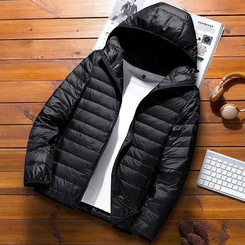 Men’s Puffer Jacket – Slim Fit – Quilted Insulated – Hooded Outerwear