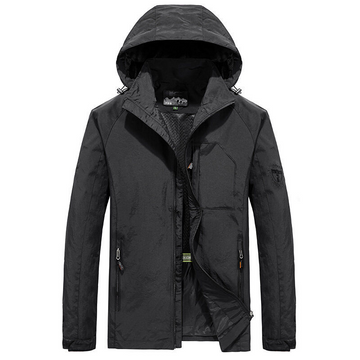 Men’s Jacket – Loose Fit – Quick-Drying – Hooded – Multi-Pocket
