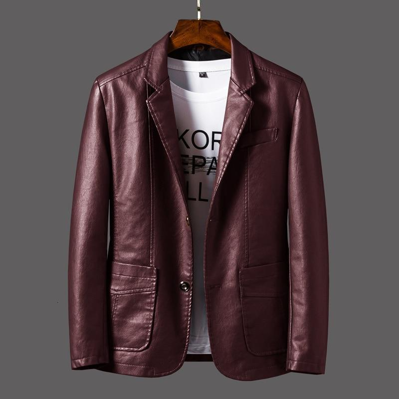 Men’s Blazer – Tailored Fit – Leather Look – Single Button – Modern Silhouette