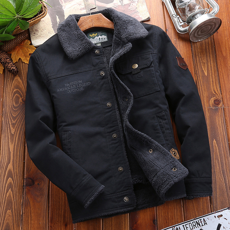 Men’s Jacket – Regular Fit – Insulated Plush Lining – Button Front – Casual Cotton Blend