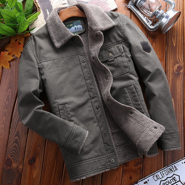 Men’s Jacket – Regular Fit – Insulated Plush Lining – Button Front – Casual Cotton Blend