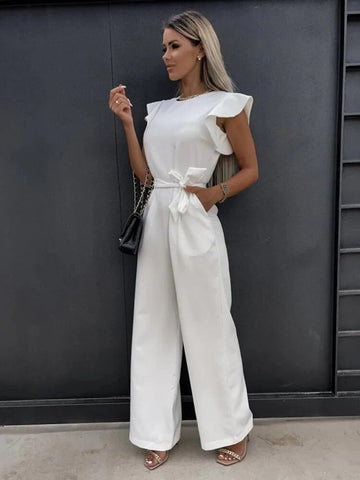 Slim sleeveless loose party jumpsuits for women