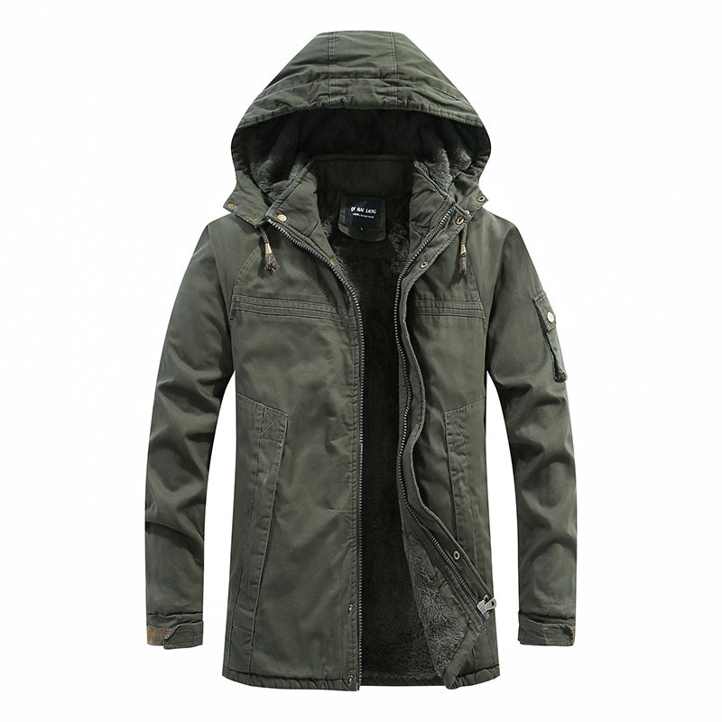 Men’s Hooded Coat – Sherpa Lined – Relaxed Fit – Zipper Front – Utility Pockets