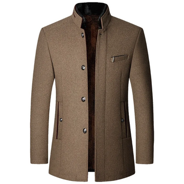 Stand-up collar winter trench coat for men