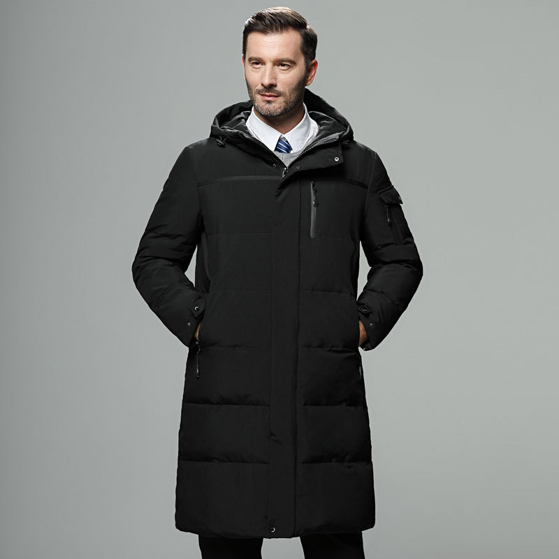 Men’s Long Jacket – Oversized Fit – Water Resistant – Hooded Puffer – Zip Closure