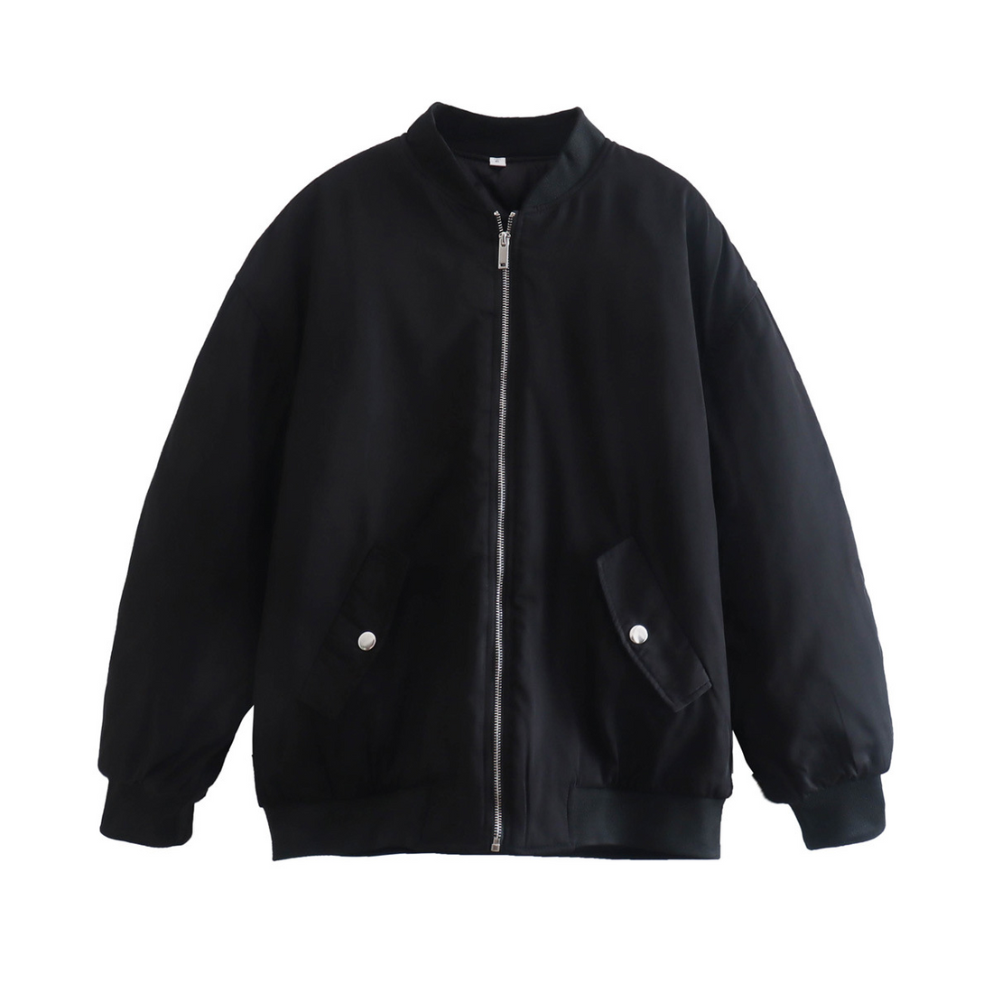 Women’s Bomber Jacket – Oversized Fit – Zip Front – Ribbed Trim – Streetwear Style